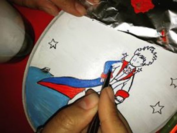 Ξύλινο καδράκι ζωγραφισμένο ,Μικρός Πριγκιπας - Image 2