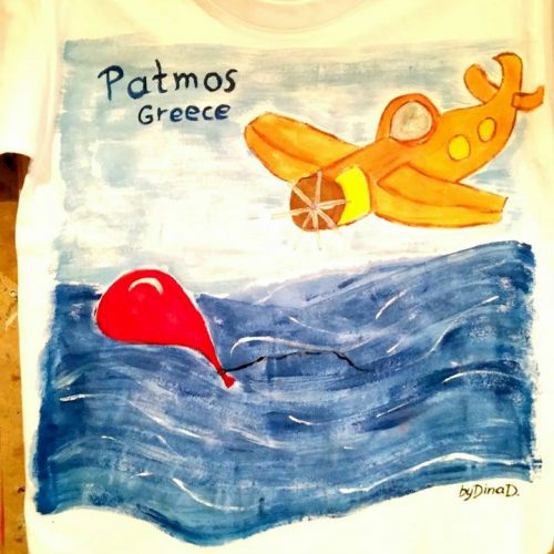Παιδική μπλούζα,ζωγραφισμένη ,αεροπλανάκι