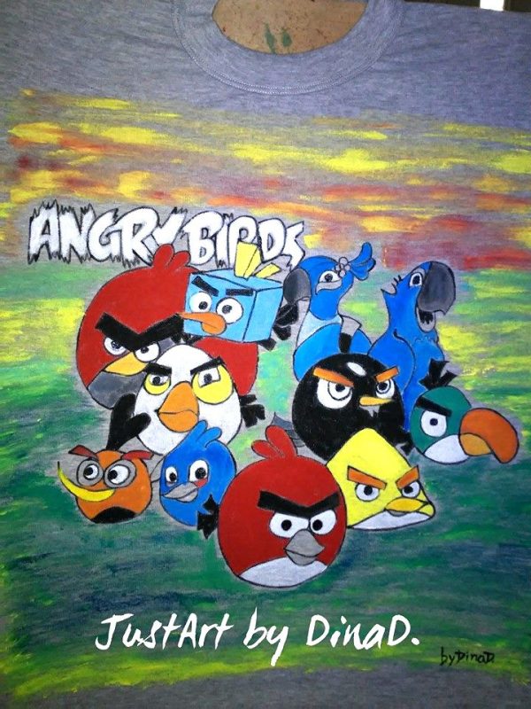 Μπλούζα παιδική ,ζωγραφισμένη,Angry Birds