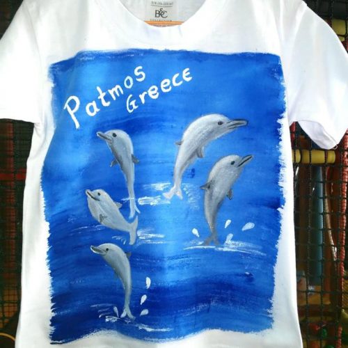 Μπλούζα παιδική ζωγραφισμένη,Δελφινάκι