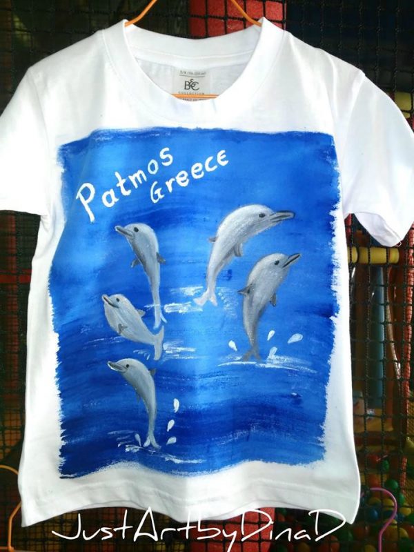 Μπλούζα παιδική ζωγραφισμένη,Δελφινάκι