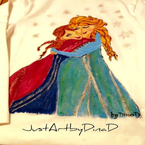 Μπλούζα παιδική ζωγραφισμένη,Frozen
