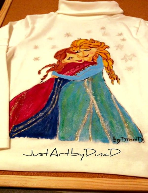 Μπλούζα παιδική ζωγραφισμένη,Frozen
