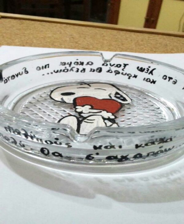 Τασάκι  ζωγραφισμένο στο χέρι ,Snoopy