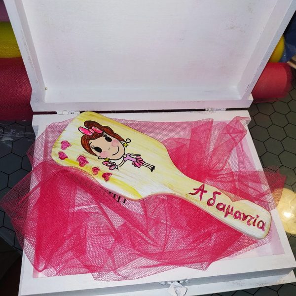 Ξύλινο κουτί ευχών βαφτισης ή αποθήκευσης ,μπιζουτιέρα , Cute girl - Image 6