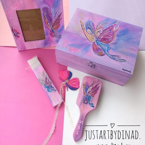 set labada bizoutiera vourtsa,korniza zografismena petalouda